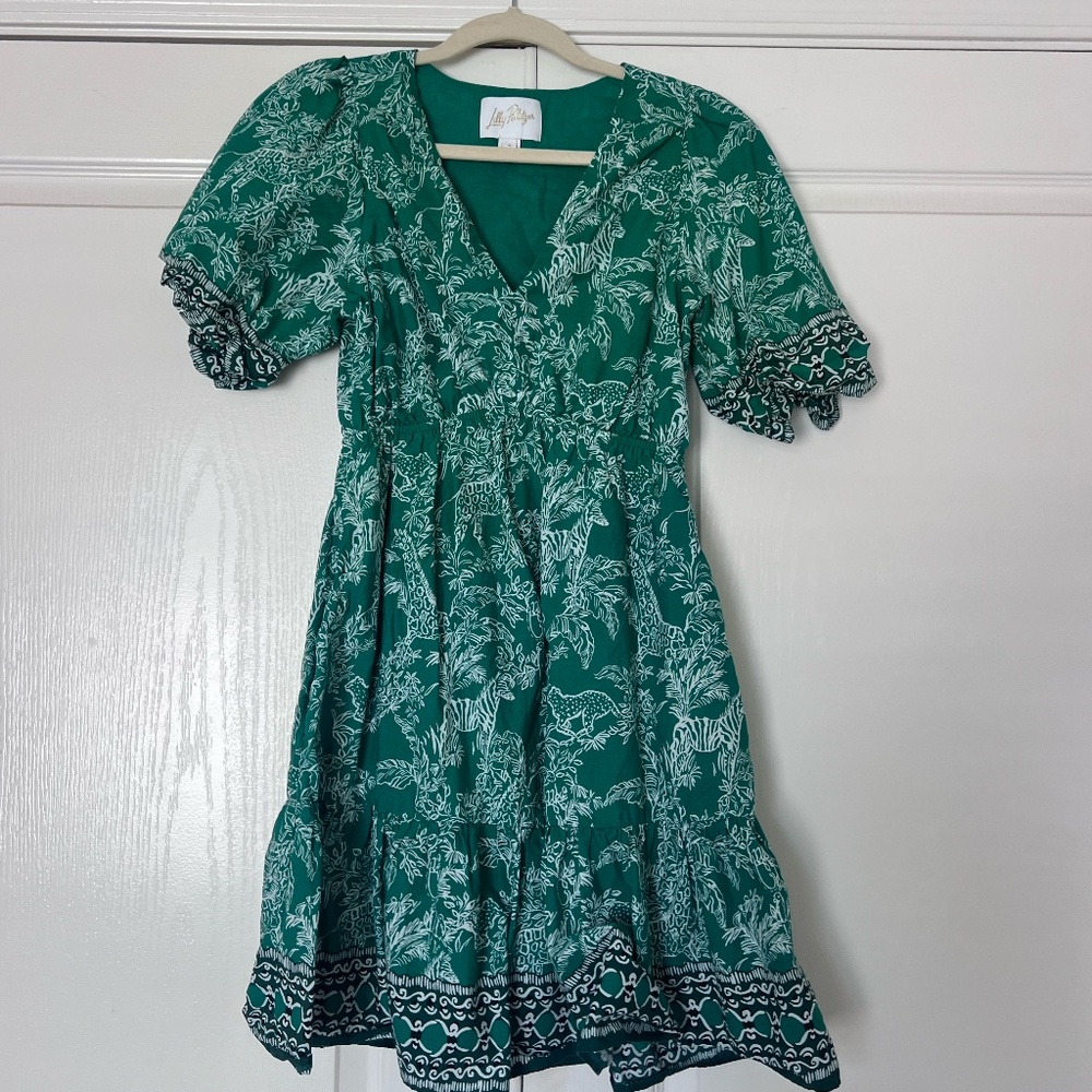 Kentlee Green Floral Dress - Size 2